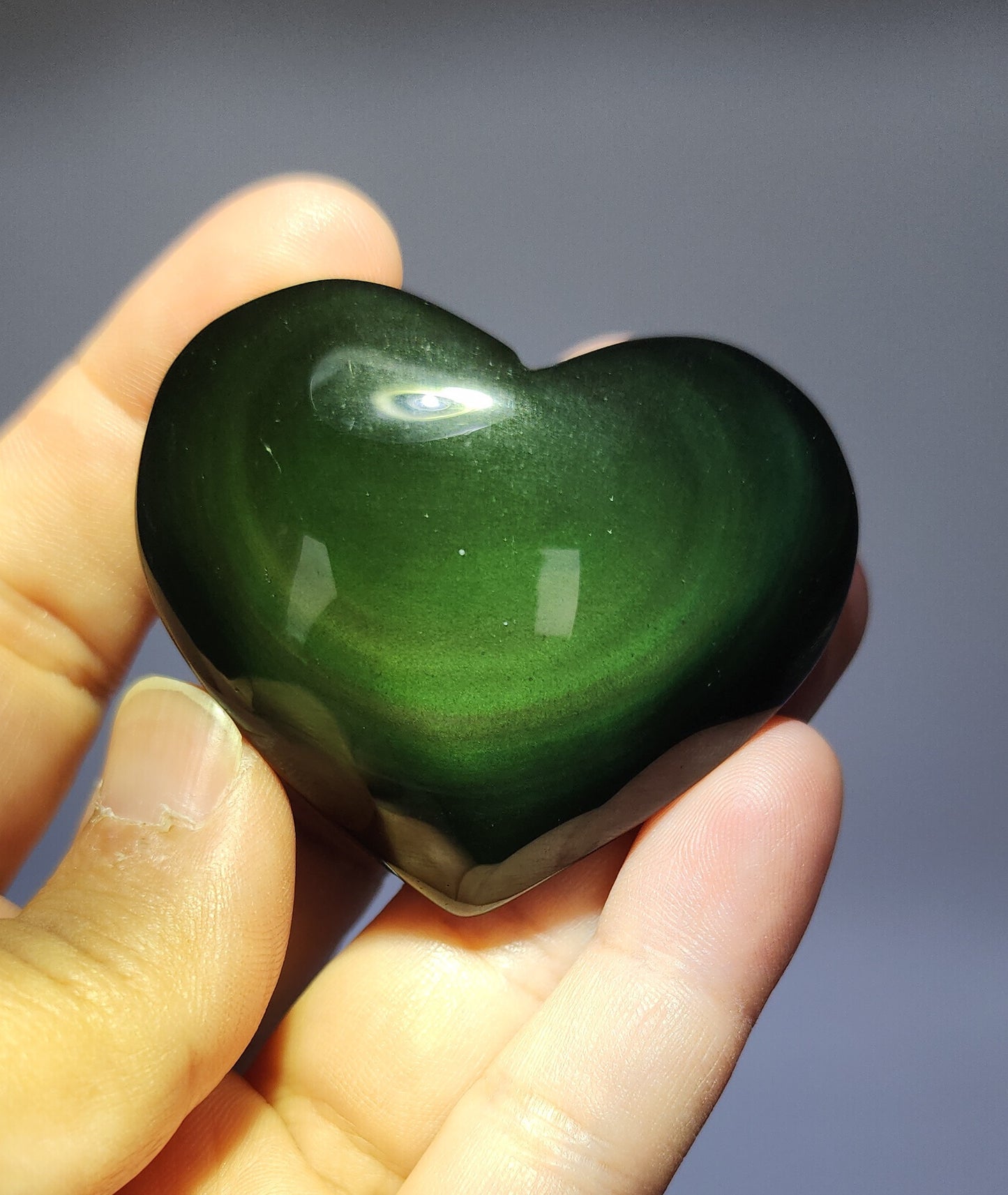 Rainbow Obsidian Heart