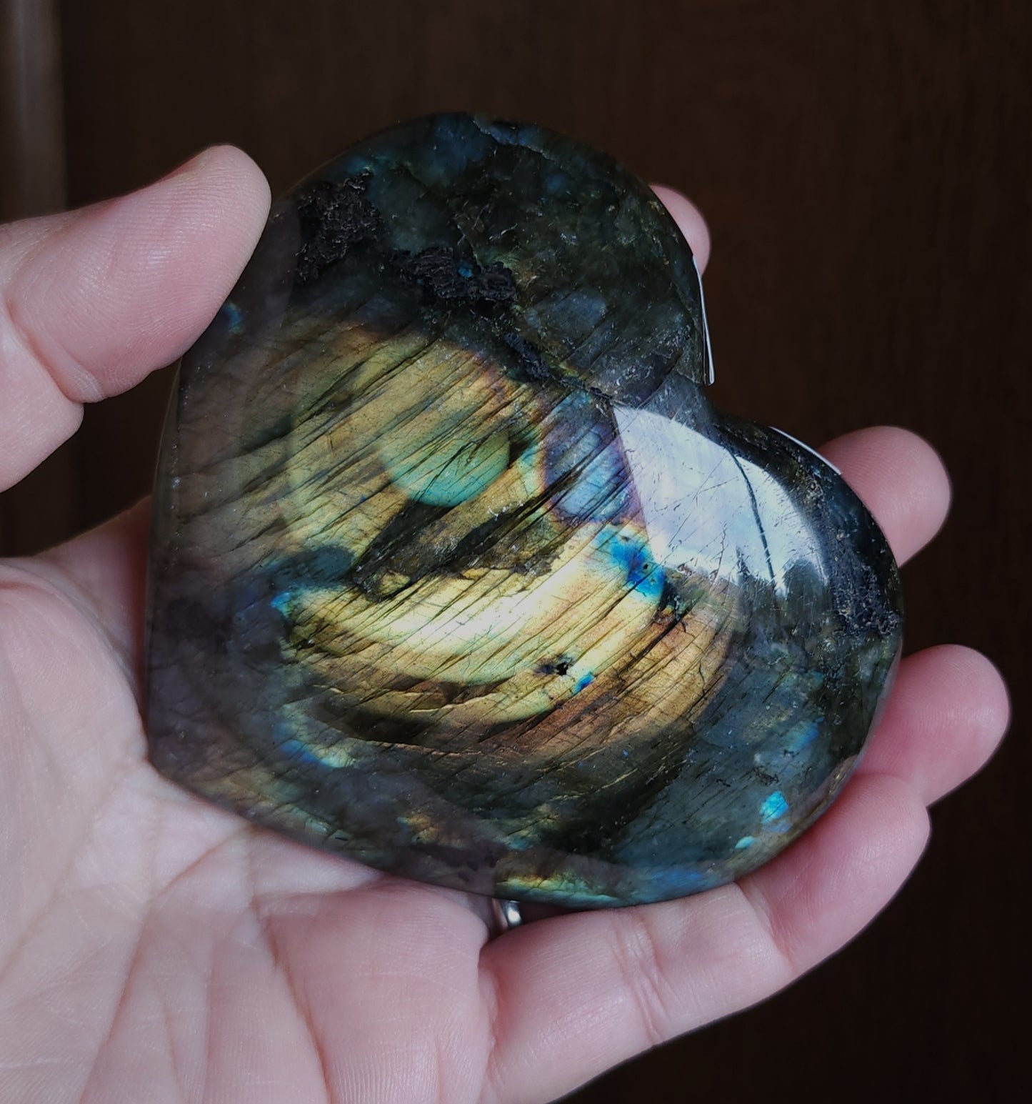 Labradorite Heart