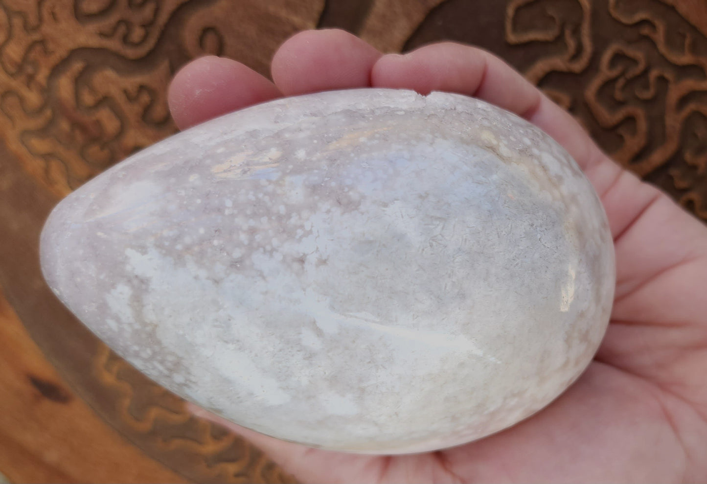 Cherry Blossom Agate Druzy Egg