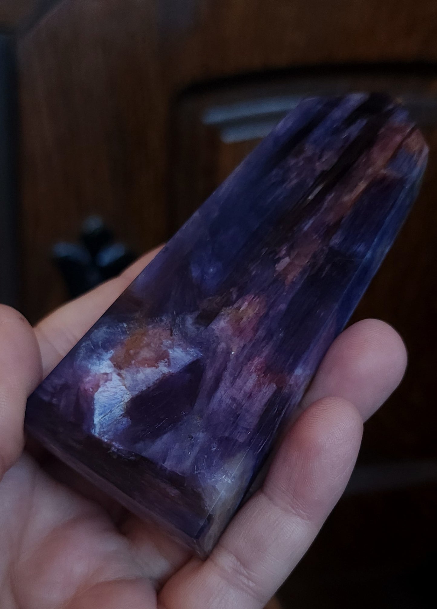 Rubellite Tourmaline in Lepidolite Mica Point