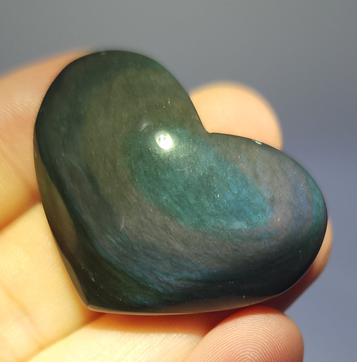 Rainbow Obsidian Heart