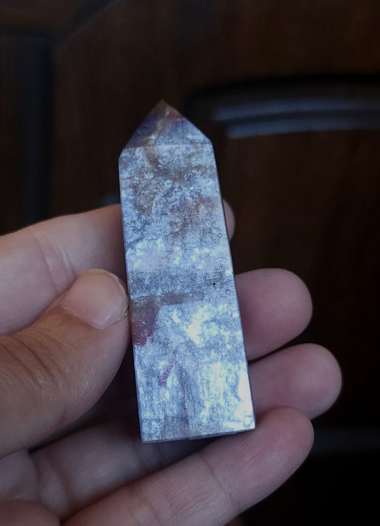 Rubellite Tourmaline in Lepidolite Mica Point
