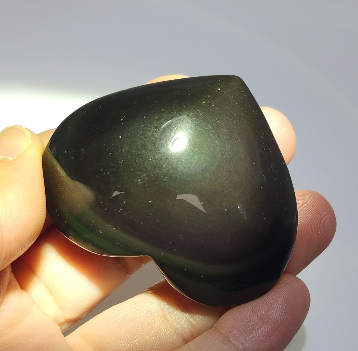 Rainbow Obsidian Heart