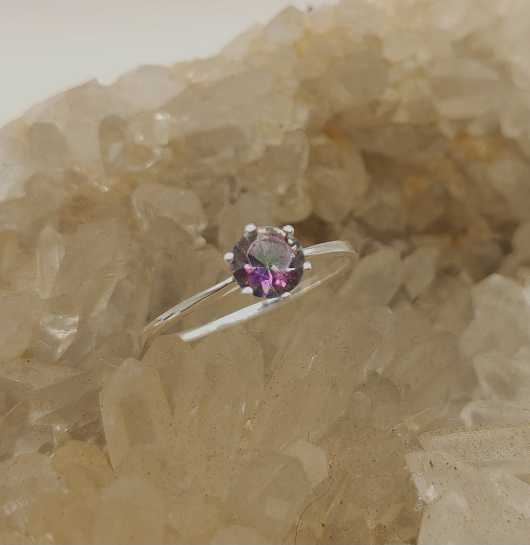 Mystic Topaz Sterling Silver Ring