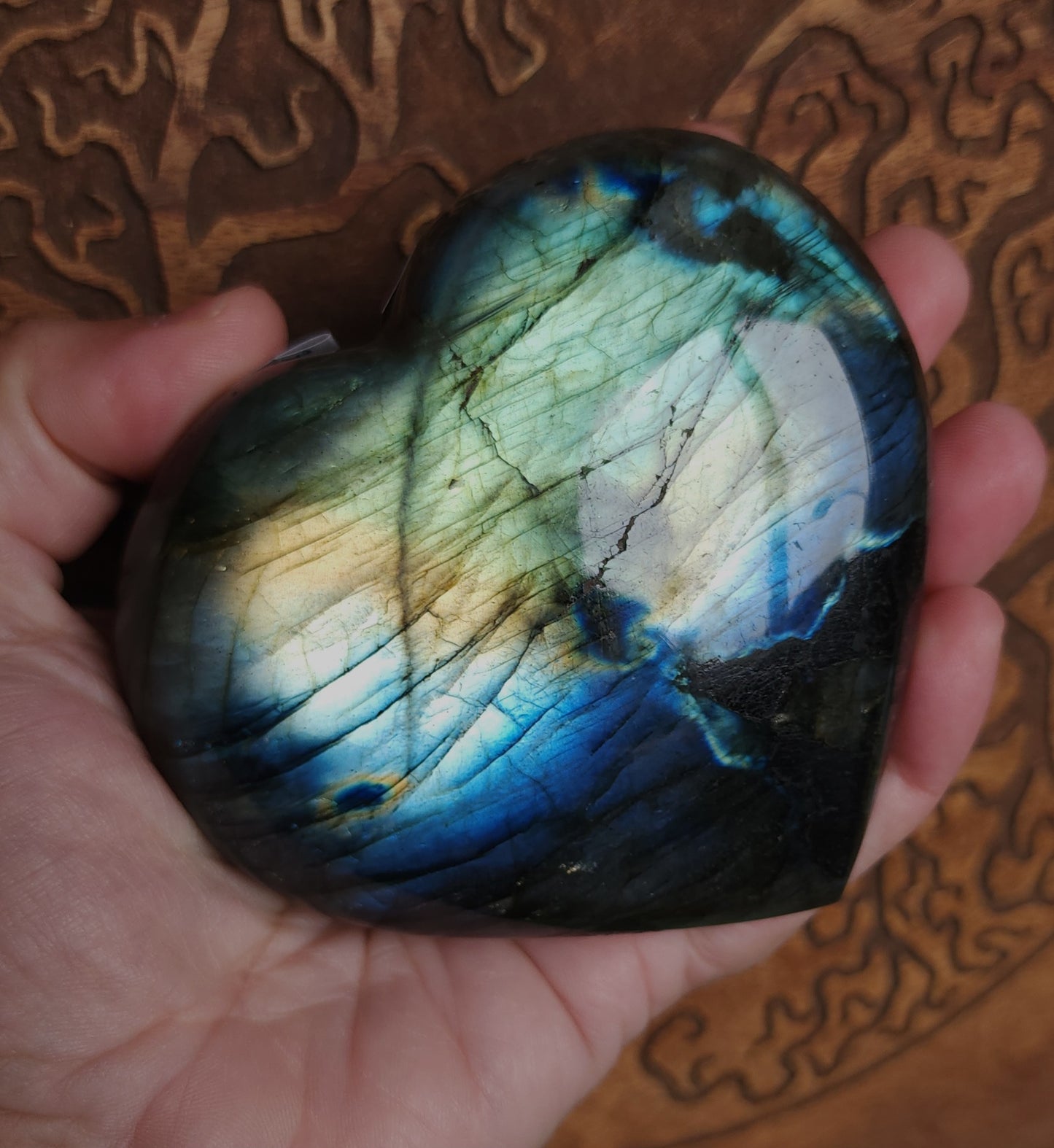 Labradorite Heart