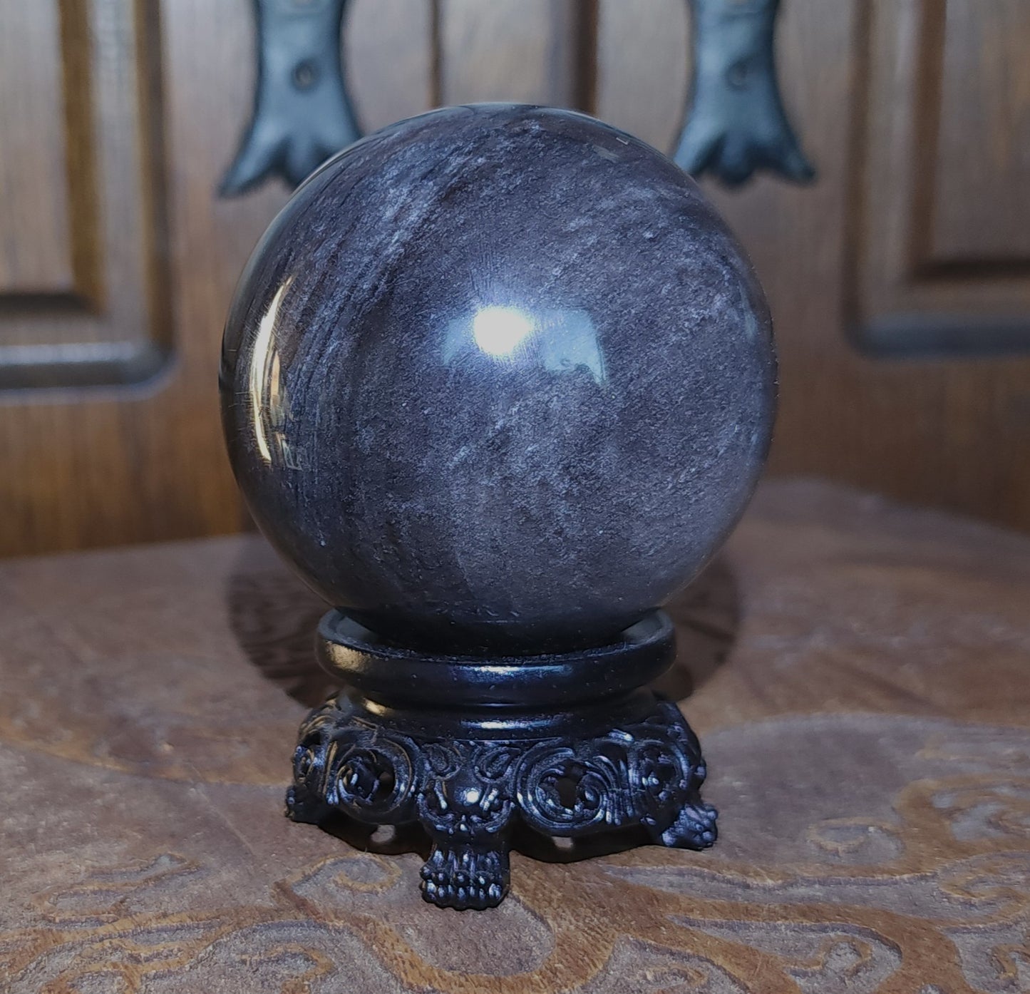 Silver Sheen Obsidian Sphere 6.3cm