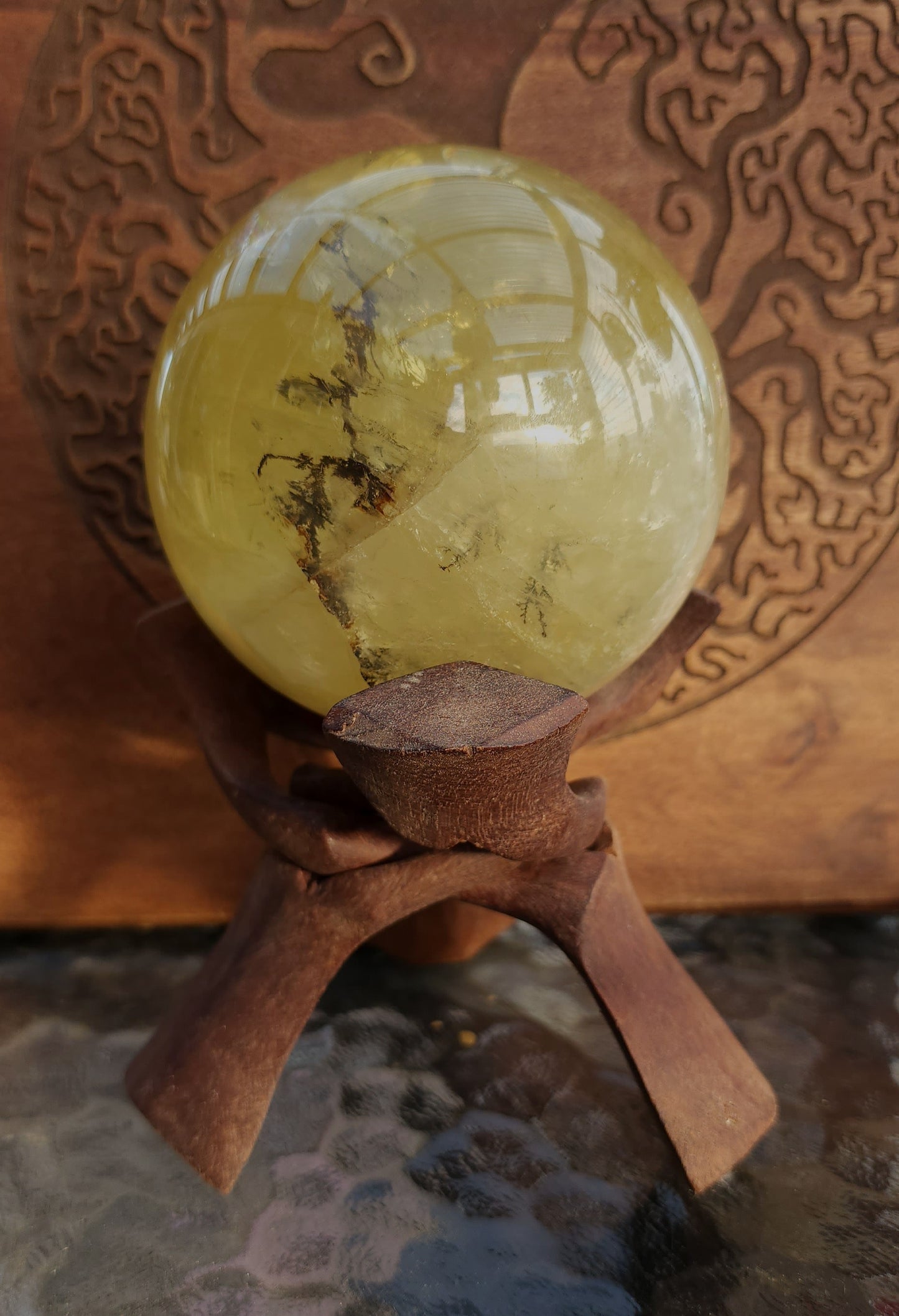 Dendritic Star Citrine Sphere