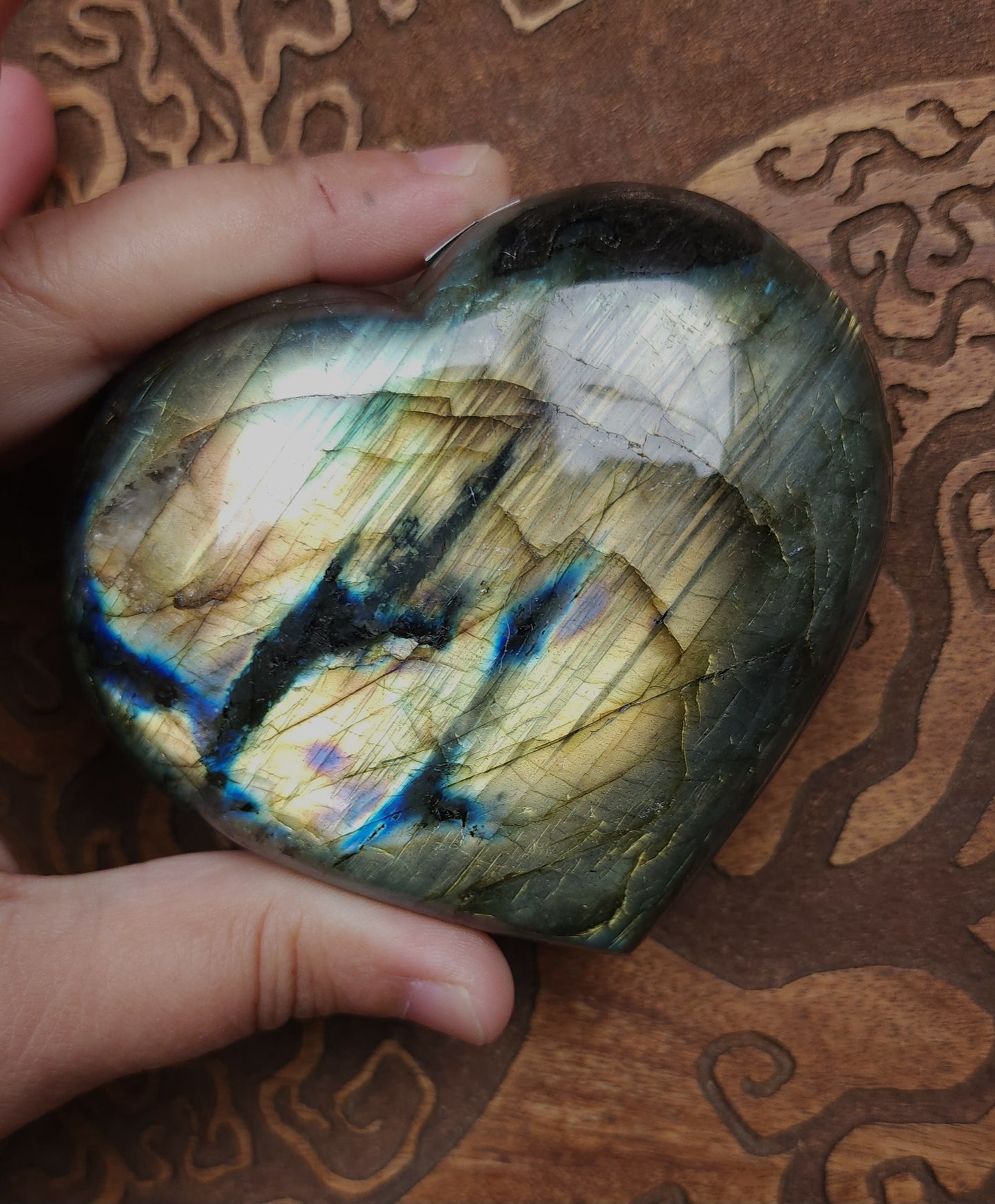 Labradorite Heart
