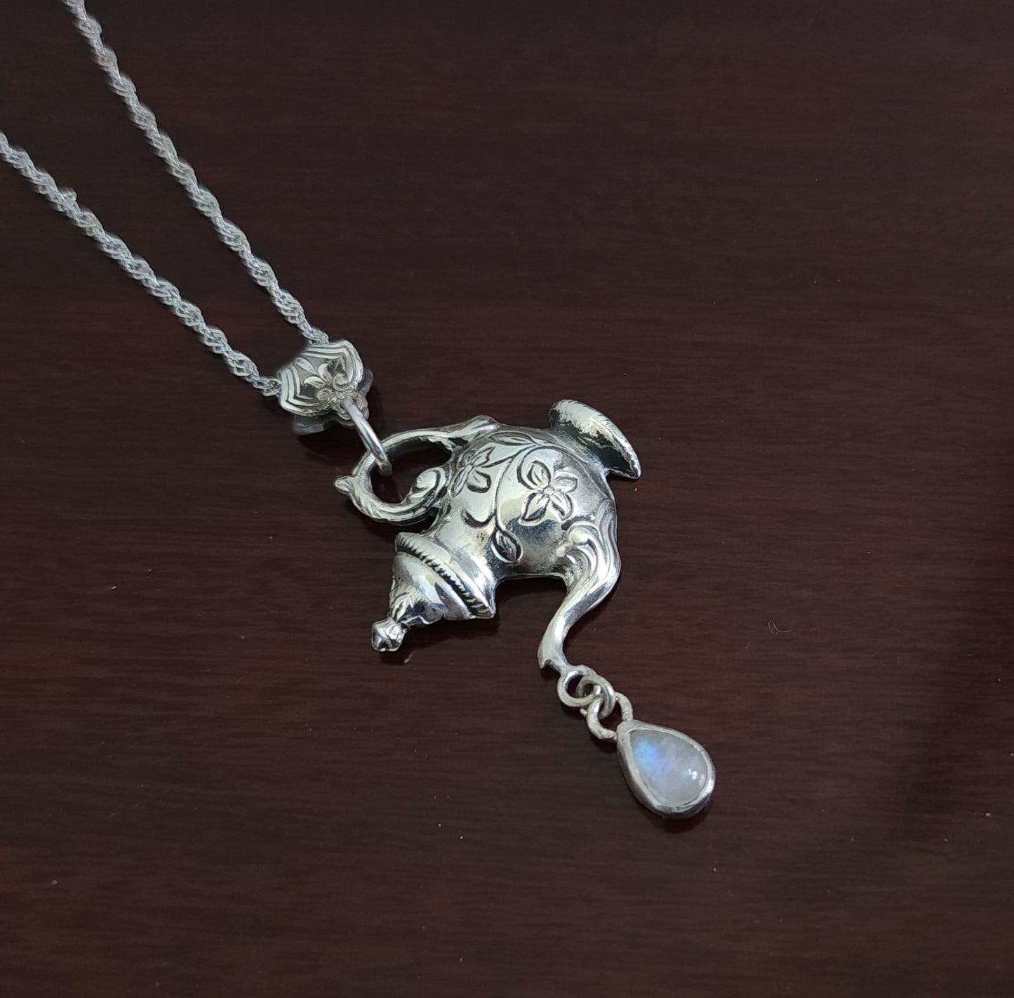 "Moon Tea" Sterling Silver & Moonstone Pendant
