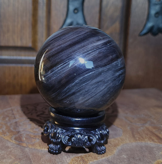 Silver Sheen Obsidian Sphere 6.5cm