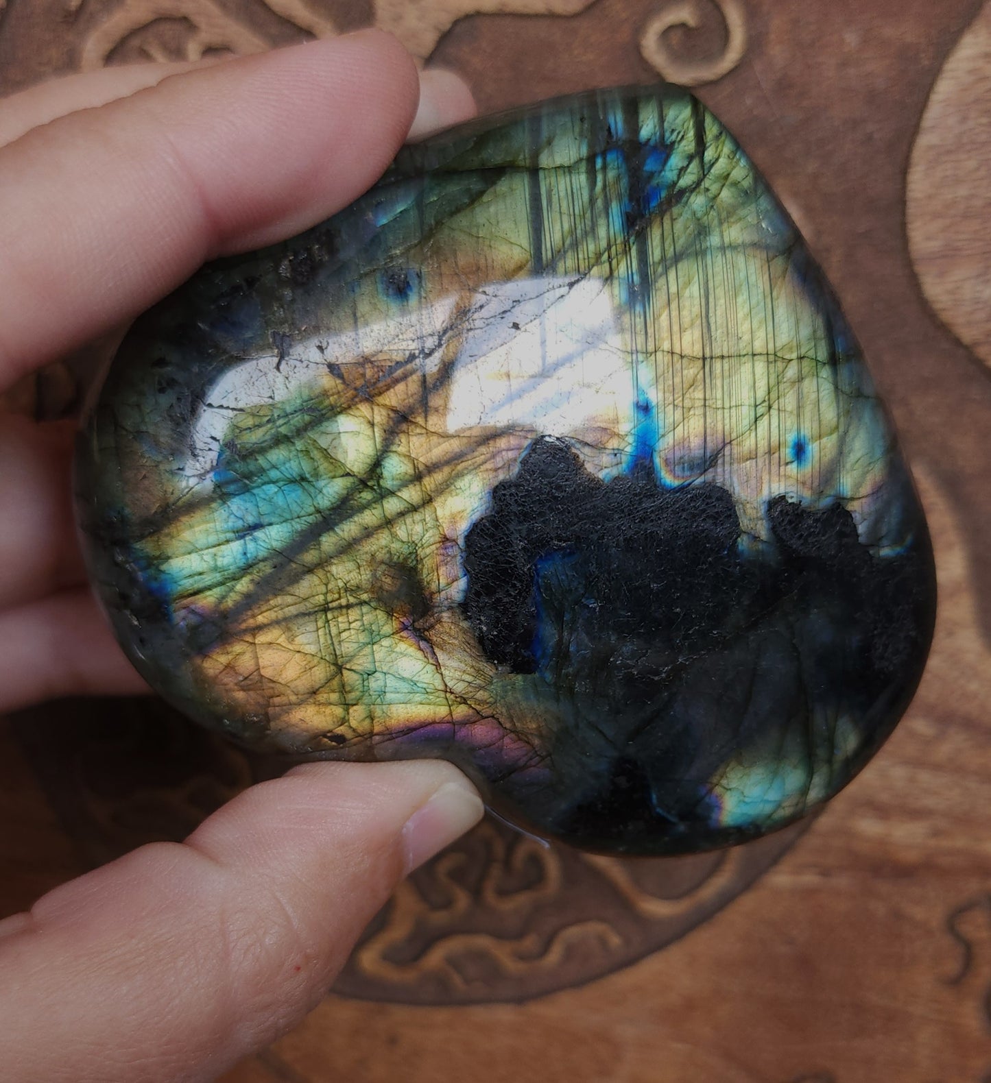 Labradorite Heart
