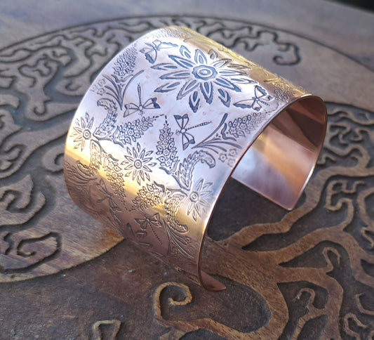 Spring Garden Extra Wide Copper Cuff