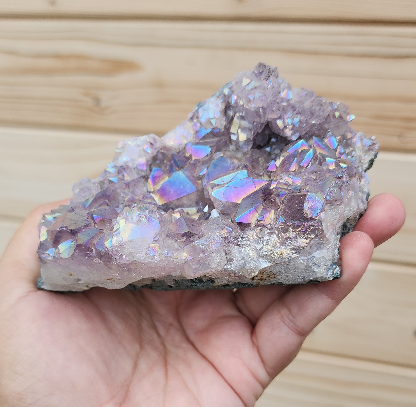 Tanzine Aura Amethyst Cluster