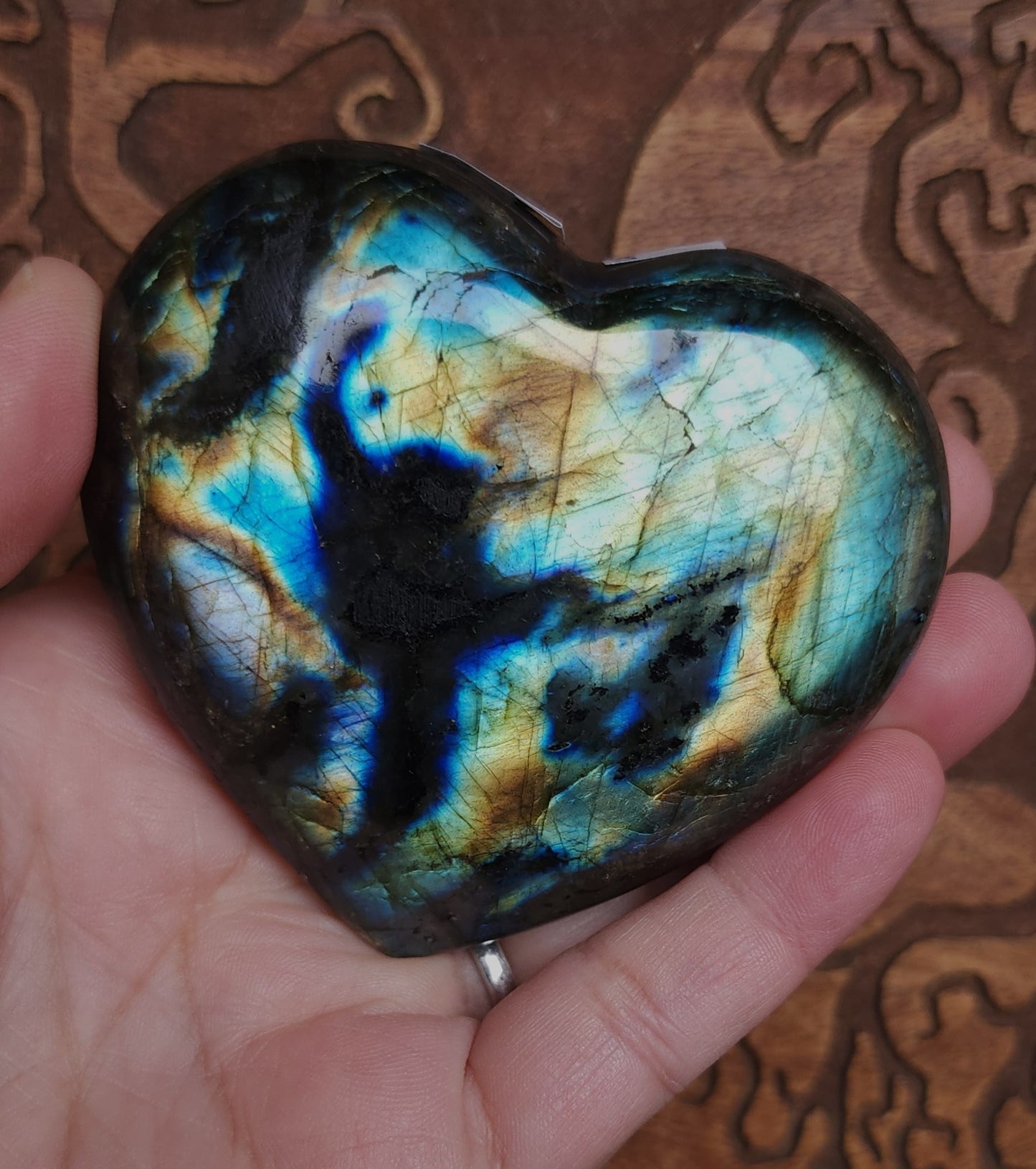 Labradorite Heart