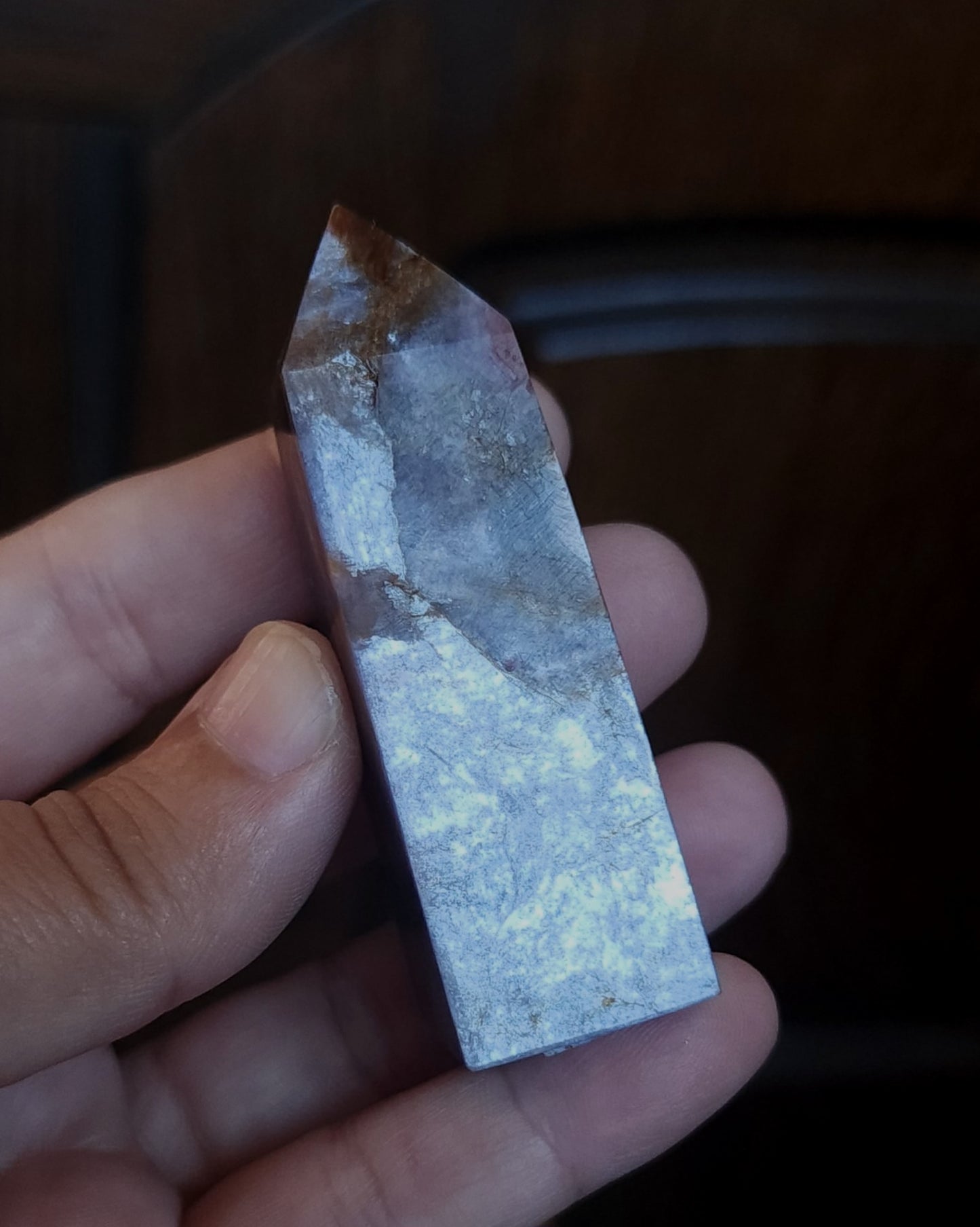 Rubellite Tourmaline in Lepidolite Mica Point