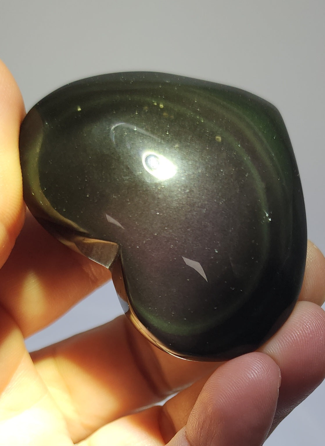 Rainbow Obsidian Heart
