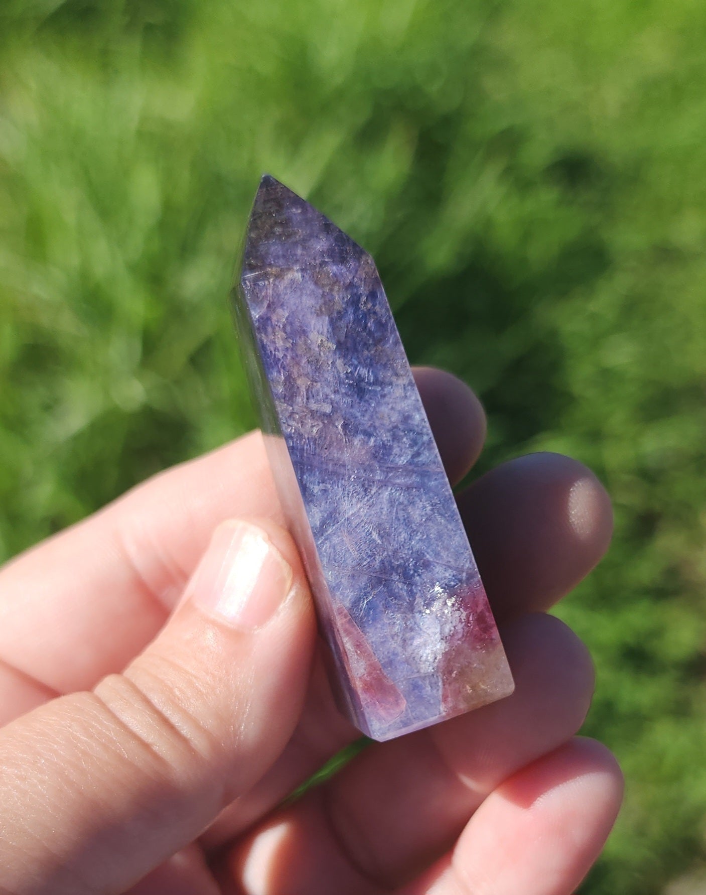 Rubellite Tourmaline in Lepidolite Mica Point