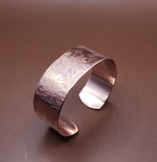 "Enchanted Floral" Copper Cuff Bracelet