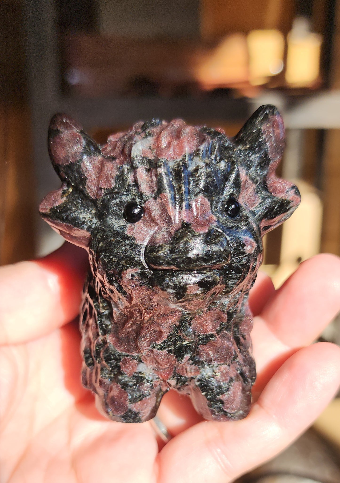 Highland Cow - Garnet in Matrix