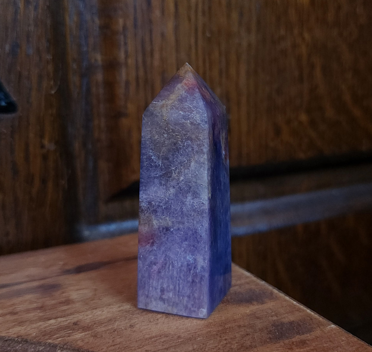 Rubellite Tourmaline in Lepidolite Mica Point