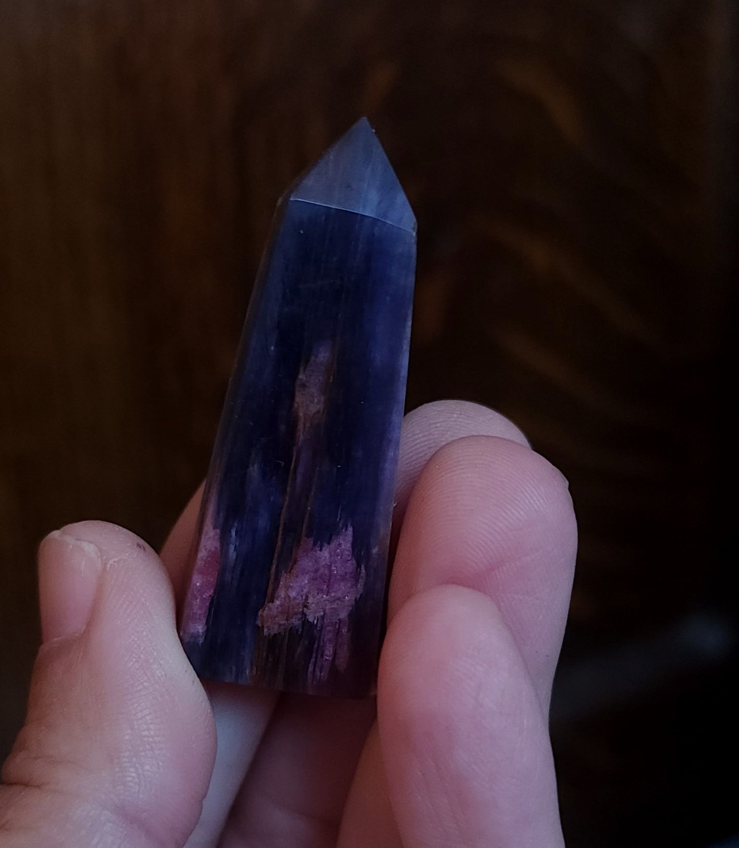 Rubellite Tourmaline in Lepidolite Mica Point
