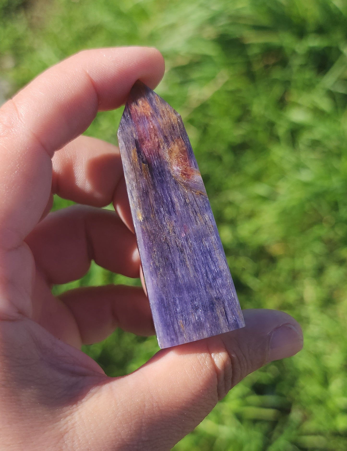 Rubellite Tourmaline in Lepidolite Mica Point