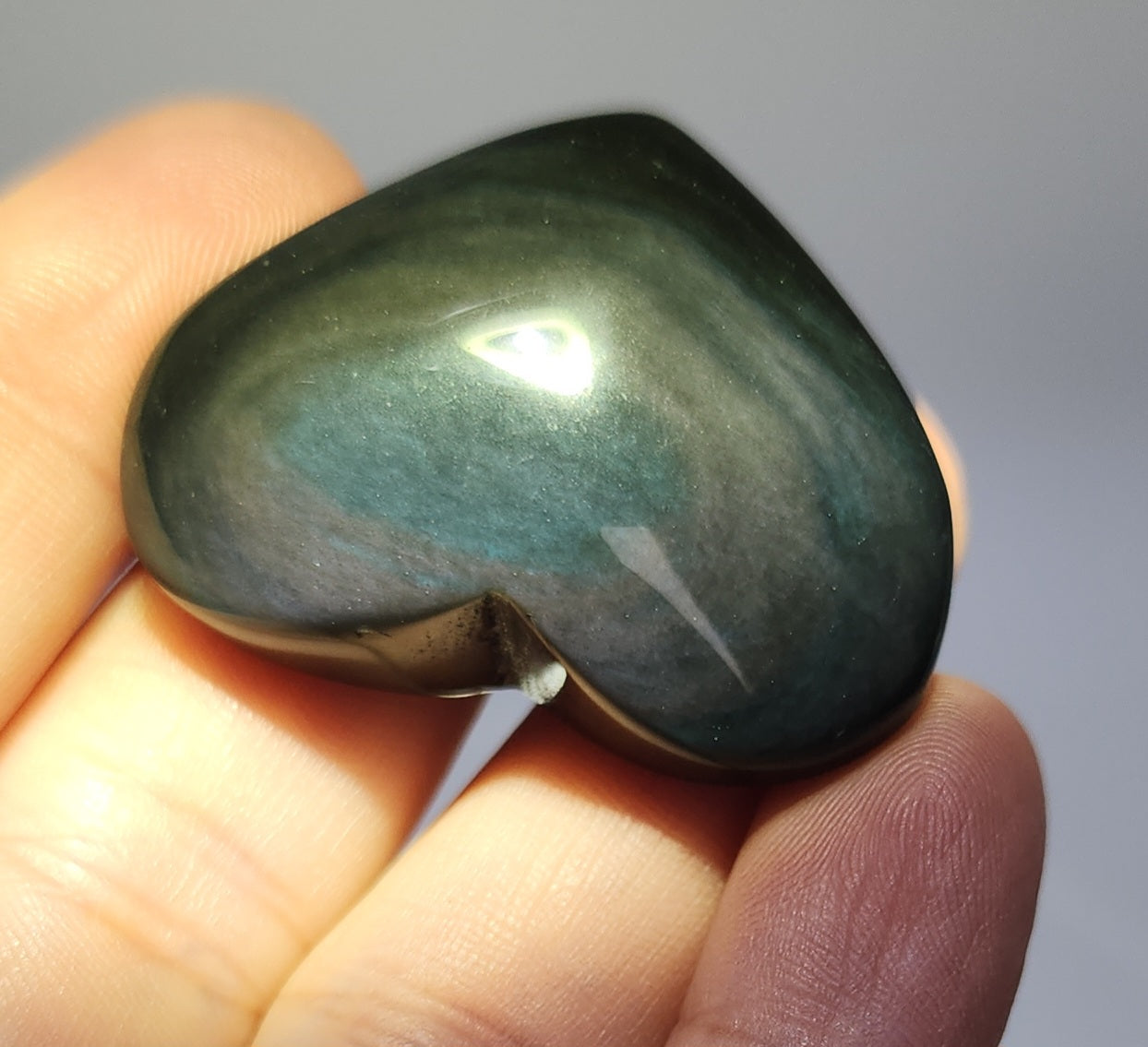 Rainbow Obsidian Heart