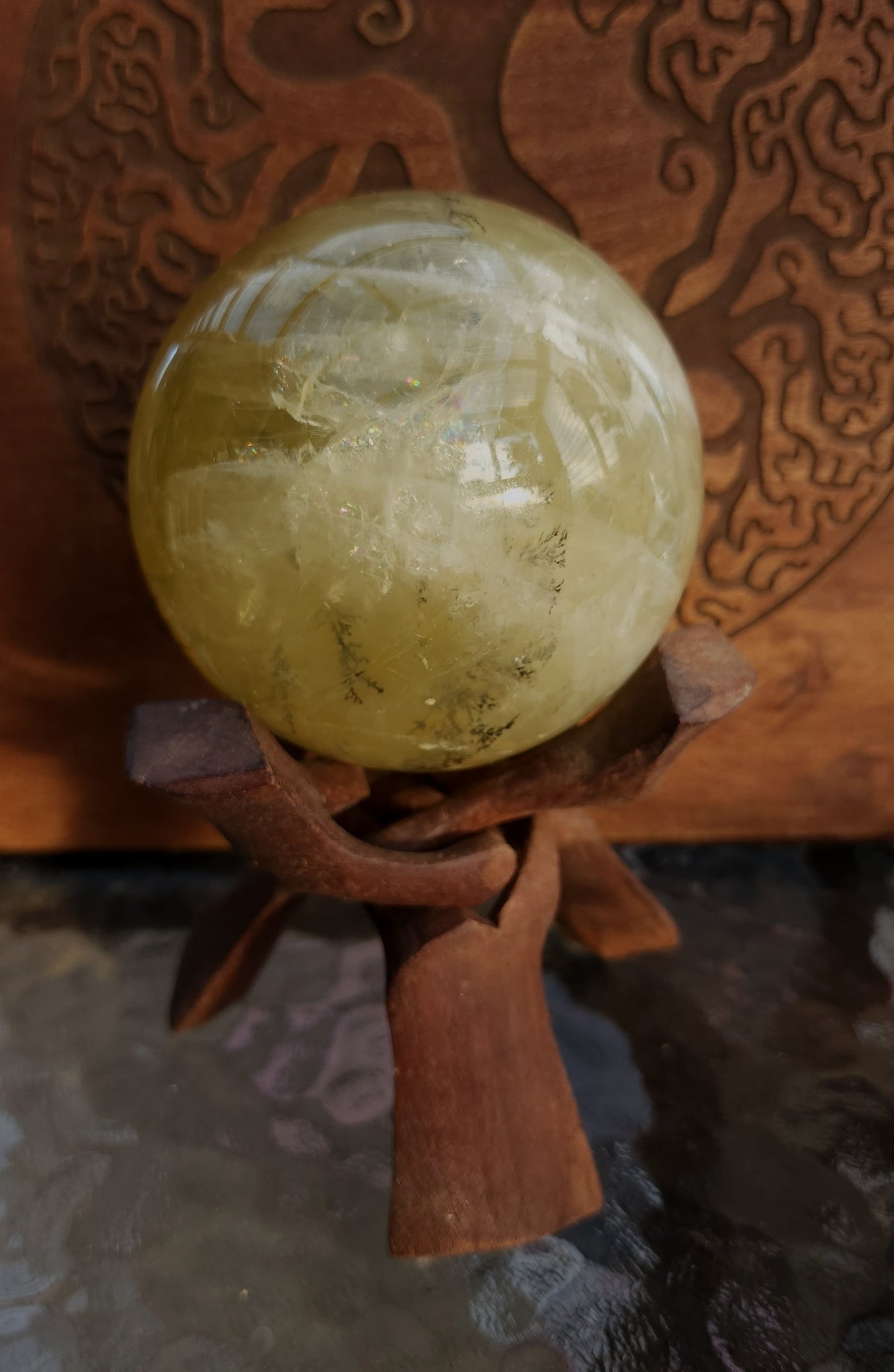 Dendritic Star Citrine Sphere