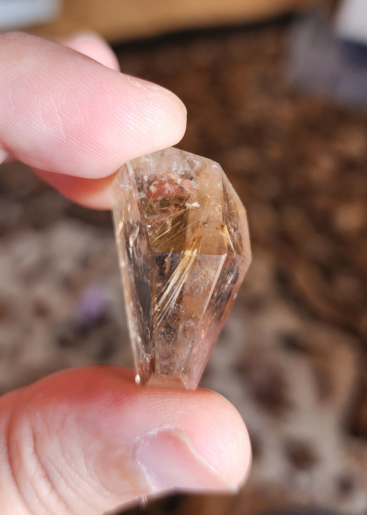 Golden Rutilated Smoky Quartz Freeform