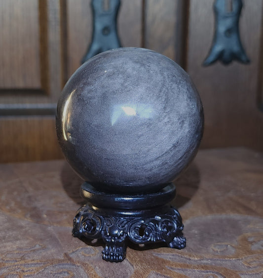 Silver Sheen Obsidian Sphere 6.3cm