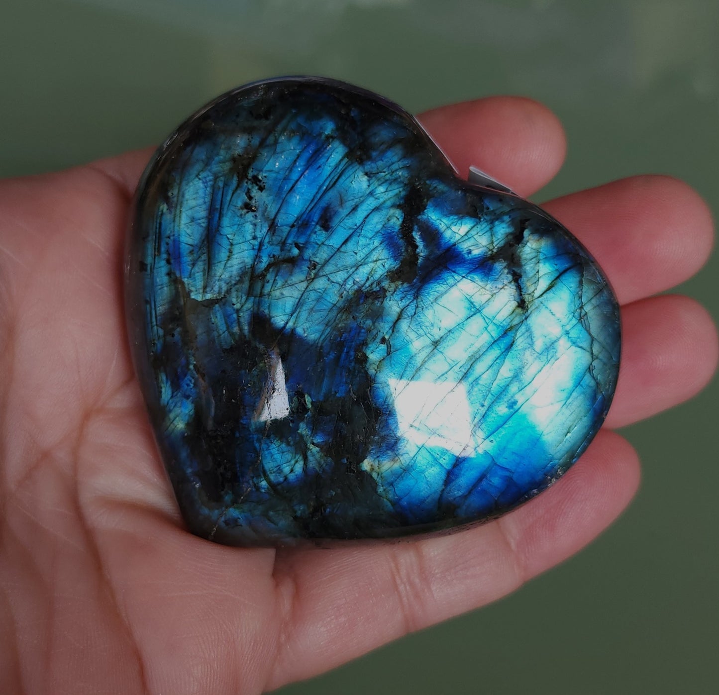 Labradorite Heart