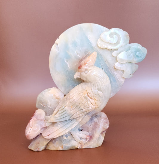 Hand Carved Amazonite Parrot