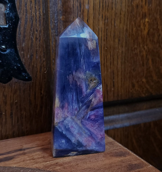 Rubellite Tourmaline in Lepidolite Mica Point