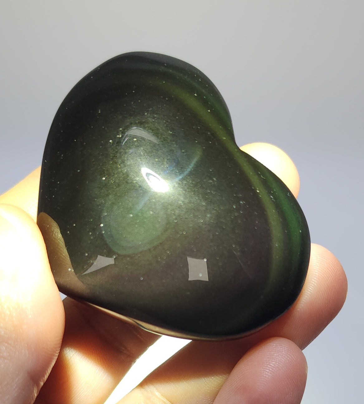 Rainbow Obsidian Heart