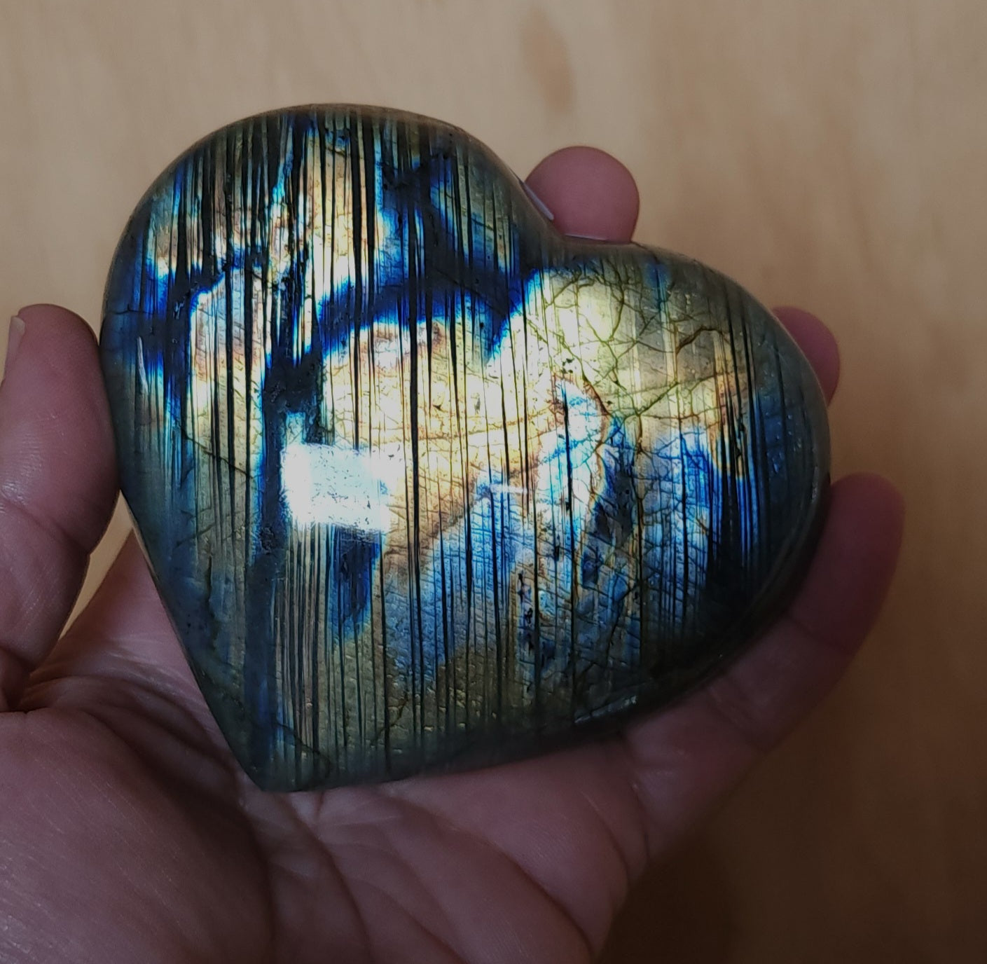 Labradorite Heart
