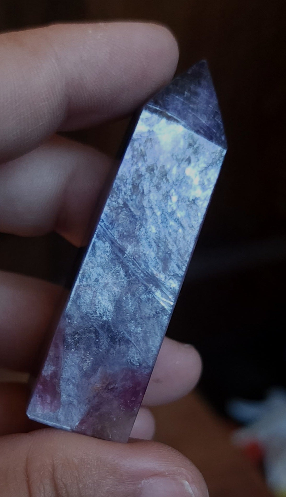 Rubellite Tourmaline in Lepidolite Mica Point