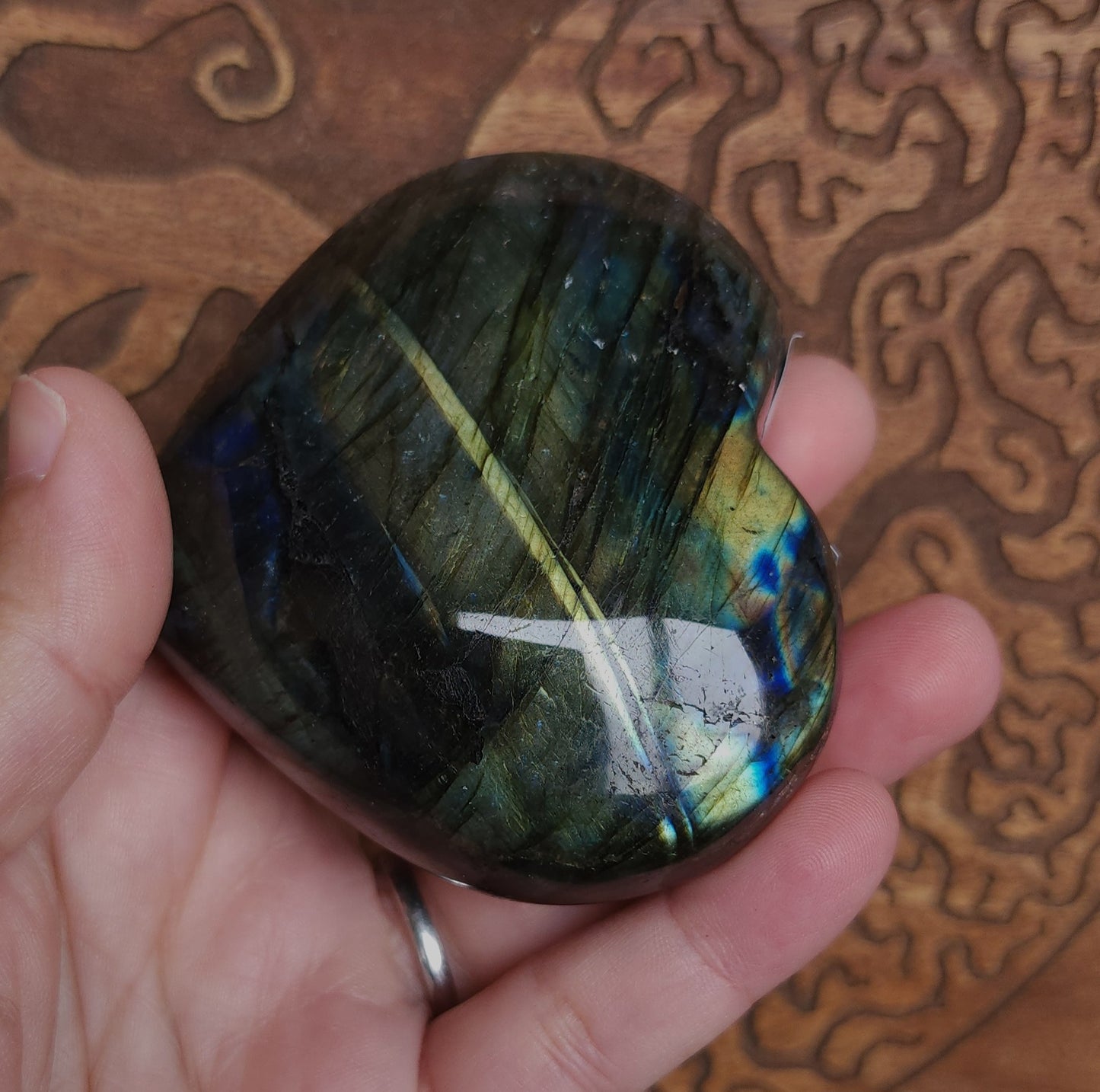 Labradorite Heart