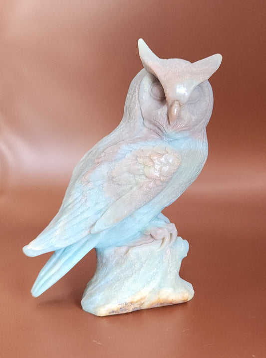 Hand Carved Amazonite Owl
