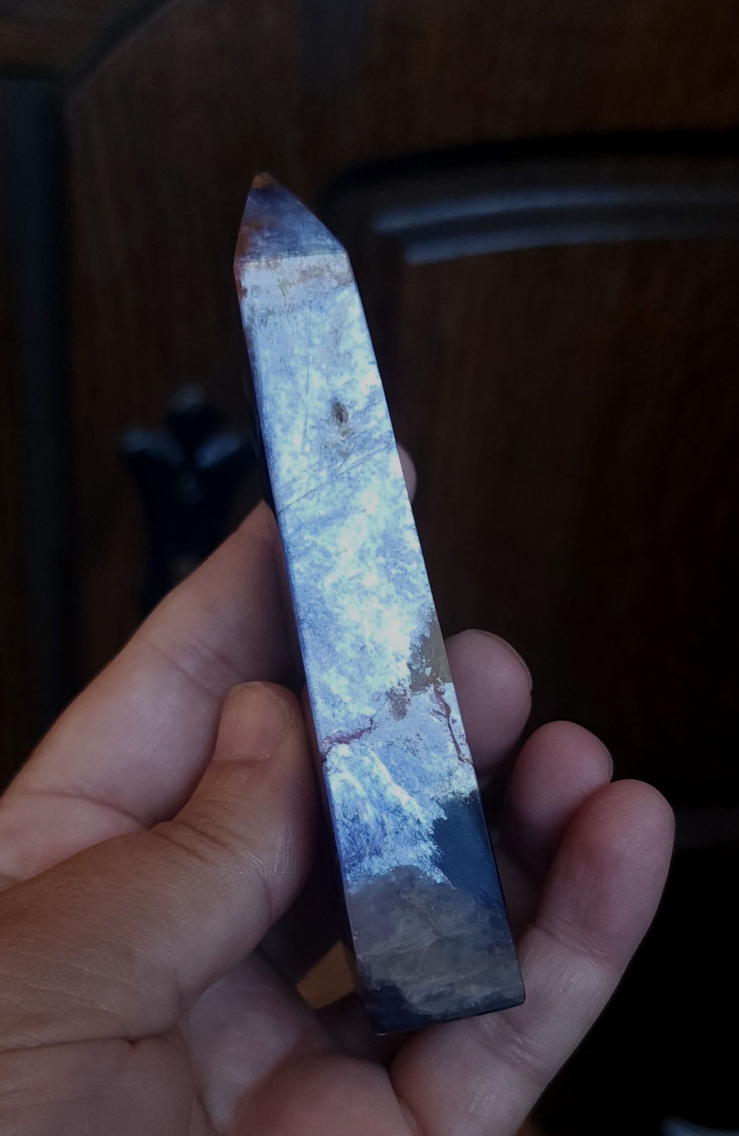 Rubellite Tourmaline in Lepidolite Mica Point