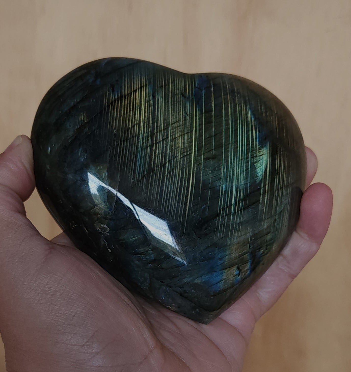 Labradorite Heart