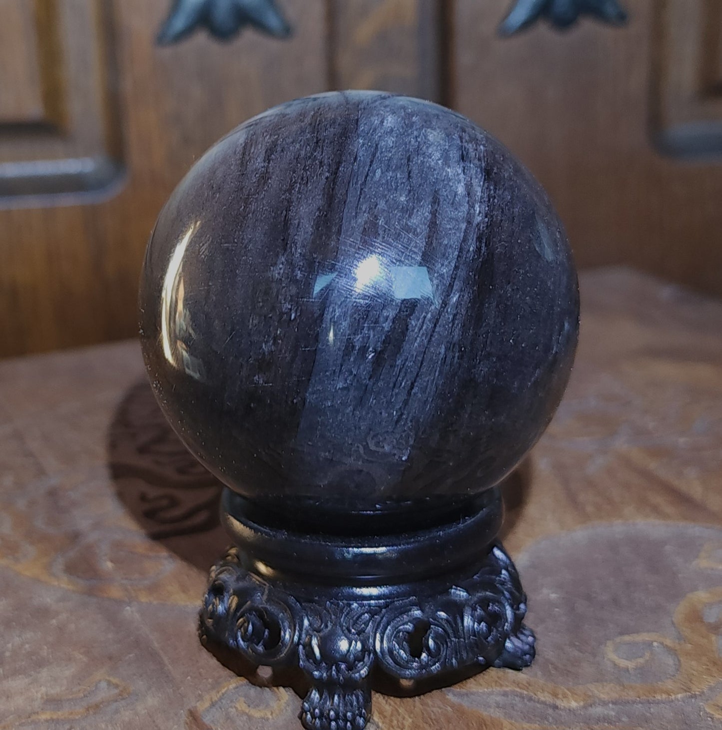 Silver Sheen Obsidian Sphere 6.3cm