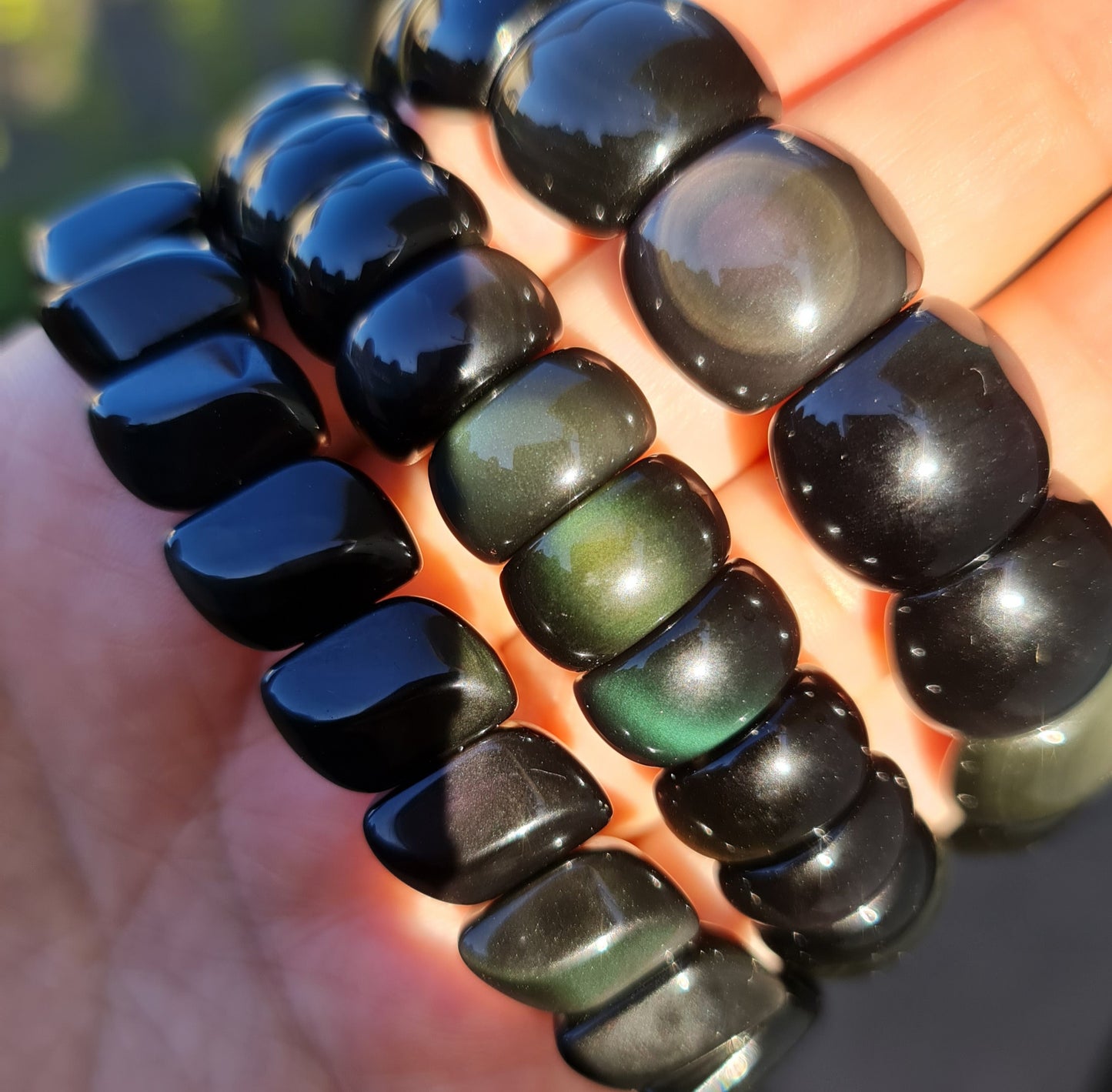 Rainbow Obsidian Bracelet - Large Bead