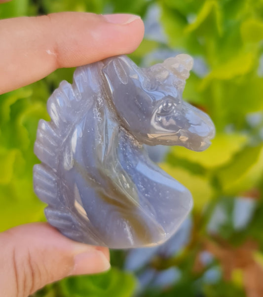 Agate Unicorn with Druzy