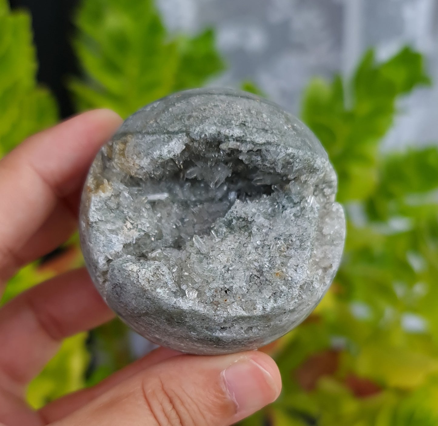 Geode Sphere with Quartz Druzy
