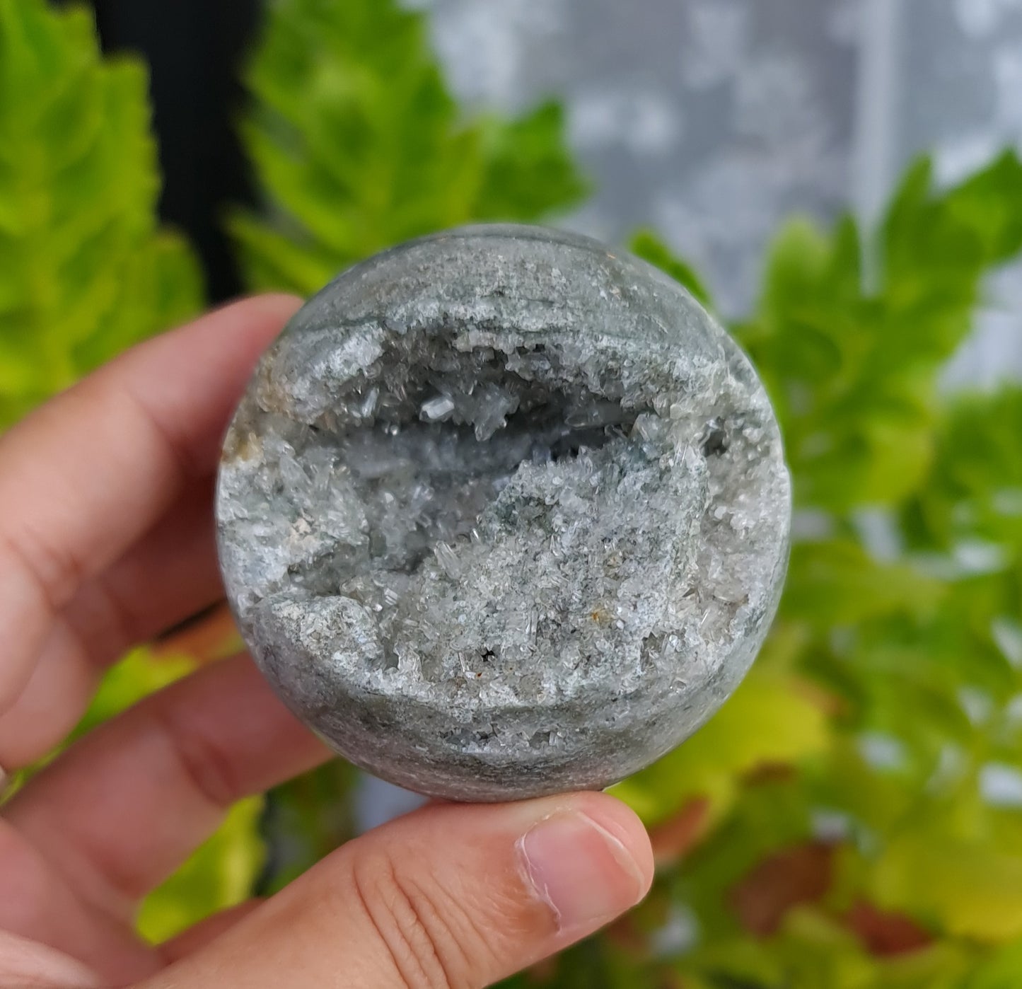 Geode Sphere with Quartz Druzy