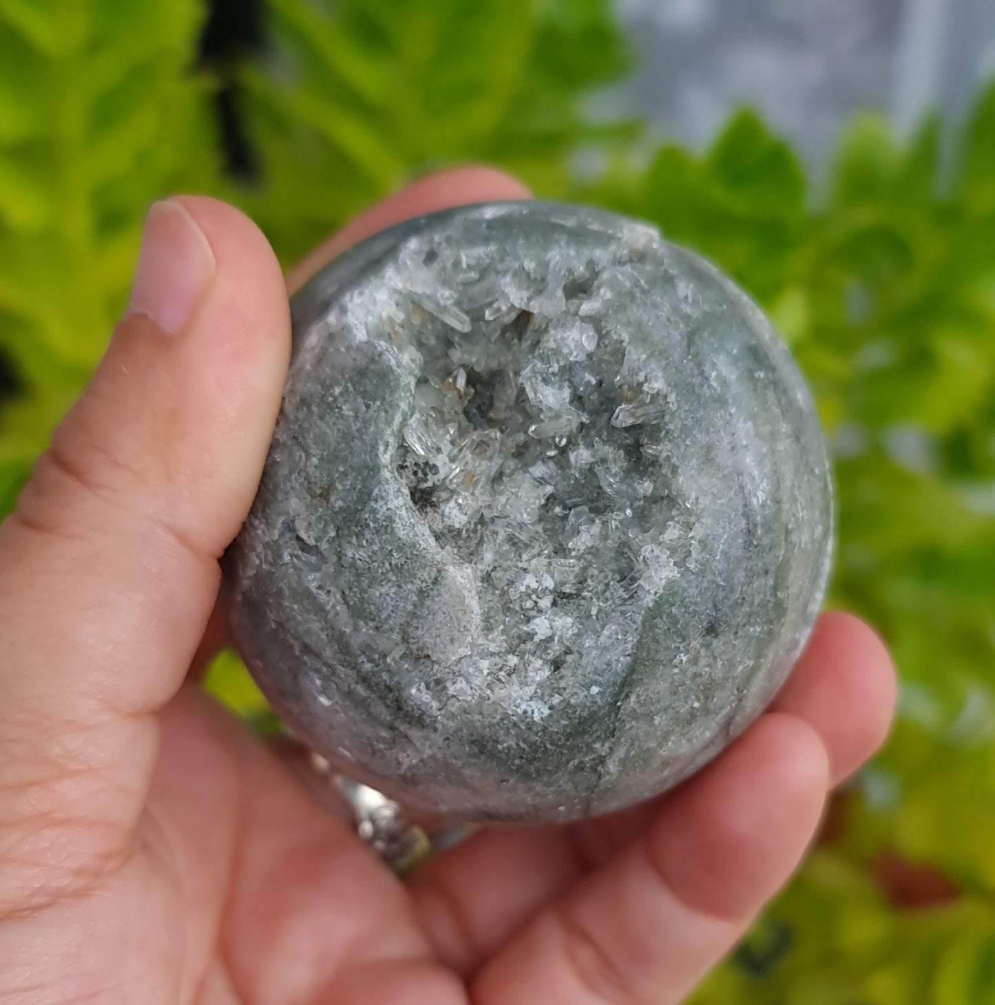 Geode Sphere with Quartz Druzy