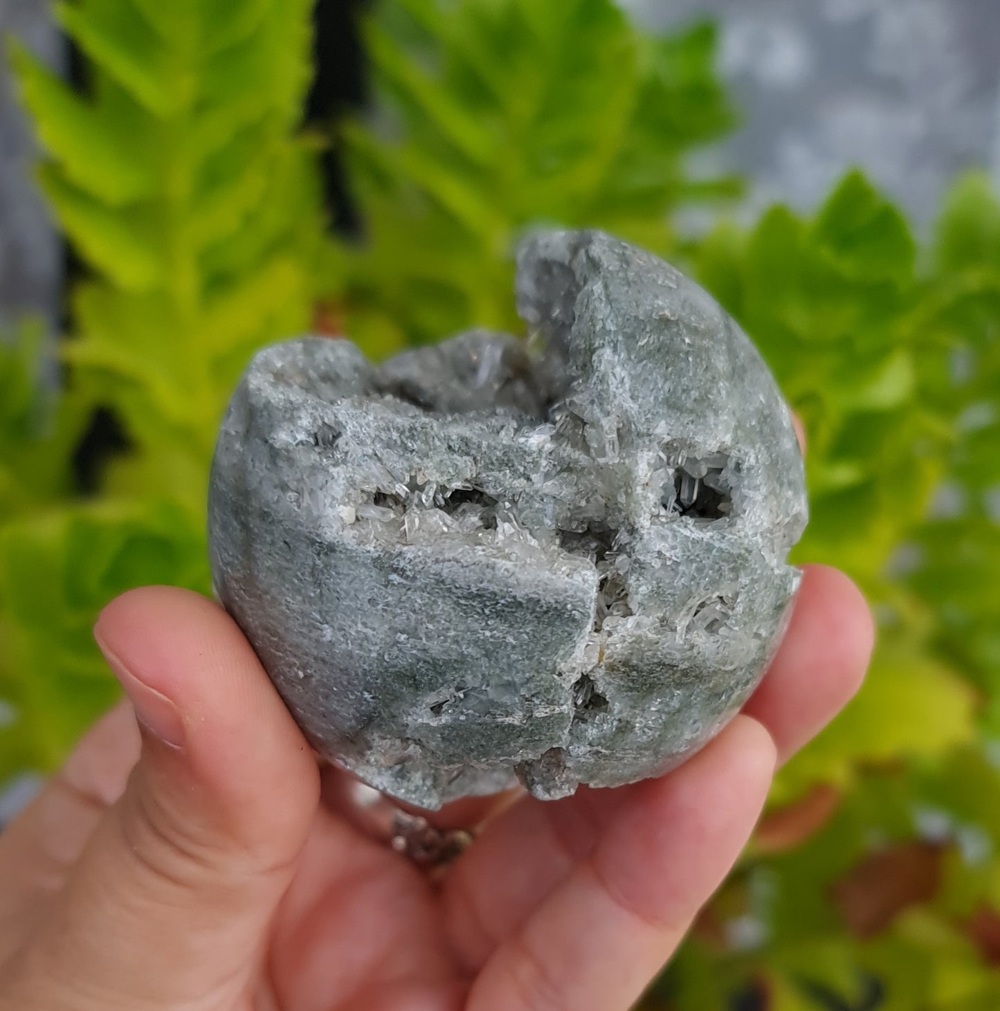 Geode Sphere with Quartz Druzy