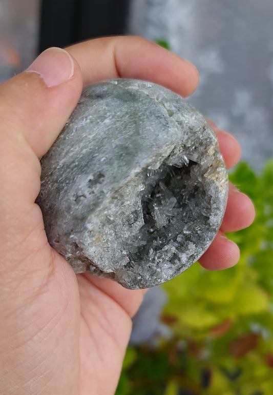 Geode Sphere with Quartz Druzy