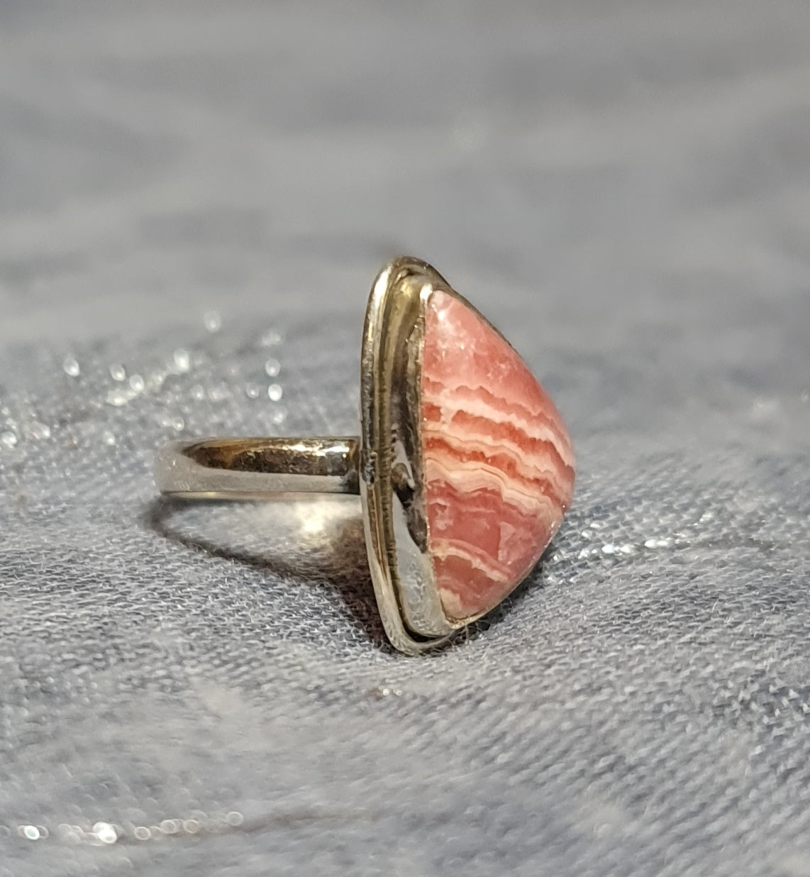 Rhodochrosite Sterling Silver Ring