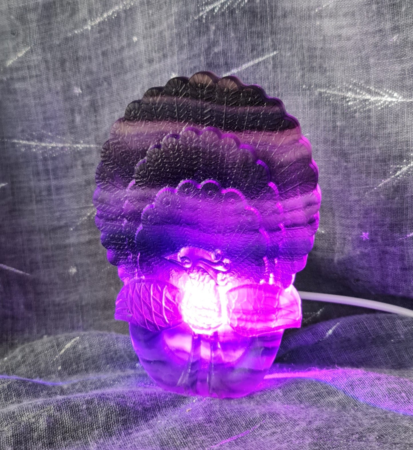 Rainbow Fluorite Peacock Carving